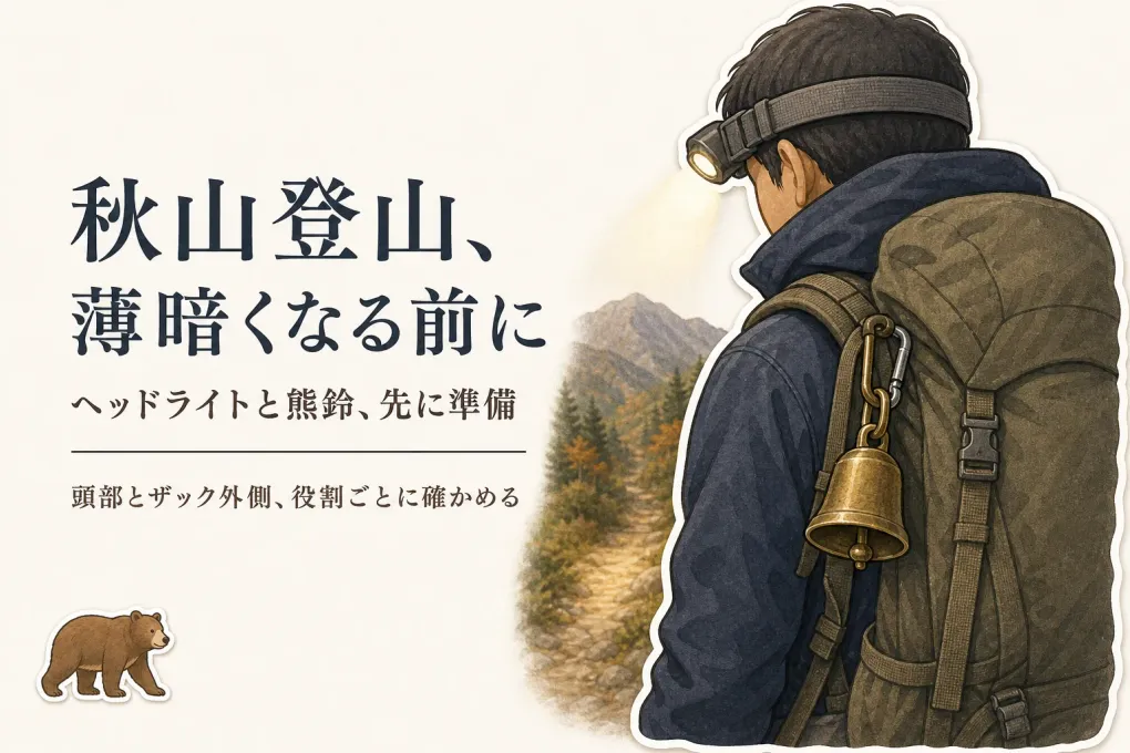 秋山登山のヘッドライトと熊鈴、いつ準備する？早い日暮れに備える携行チェック